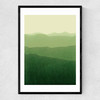Gradient Landscape Green Narrow Black Frame