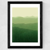 Gradient Landscape Green Wide Black Frame