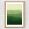 Gradient Landscape Green Wide Oak Frame