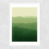 Gradient Landscape Green Narrow White Frame