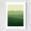 Gradient Landscape Green Medium White Frame