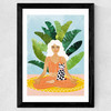 Meditation with Cat Wide Black Frame