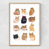 Hamsters in Glasses Narrow Oak Frame