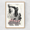 Retro Disco Cowgirl Narrow Oak Frame
