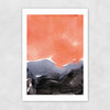 Orange Blue Graphite Unframed Print