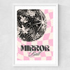 Retro Mirror Ball Medium White Frame