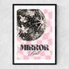 Retro Mirror Ball Narrow Black Frame