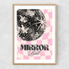 Retro Mirror Ball Narrow Oak Frame