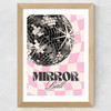 Retro Mirror Ball Wide Oak Frame