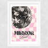 Retro Mirror Ball Wide White Frame