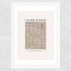 Aztec Beige Wide White Frame