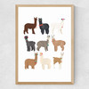 Standing Lamas in Glasses Medium Oak Frame