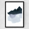 Mountain Scape Minimal Medium Black Frame