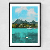 Tropical View Narrow Black Frame