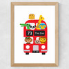 Dicky Bird - London Bus Zoo Wide Oak Frame