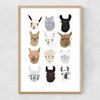 Lamas in Glasses Narrow Oak Frame