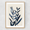 Blue Plant I Narrow Oak Frame