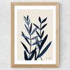Blue Plant I Wide Oak Frame