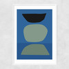 Blue Narrow White Frame