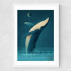 Humpback Whale Medium White Frame