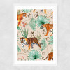 Tropical & Tigers Narrow White Frame