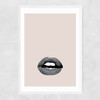 Lips Nude Narrow White Frame