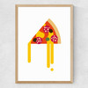 Pizza by Dicky Bird Medium Oak Frame