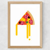 Pizza by Dicky Bird Wide Oak Frame