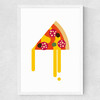 Pizza by Dicky Bird Medium White Frame