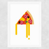 Pizza by Dicky Bird Wide White Frame