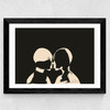 Silhouette Lovers (Dark) Wide Black Frame