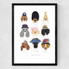 British Dogs Medium Black Frame
