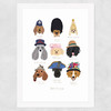 British Dogs Wide White Frame