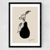 Floral Pear Medium Black Frame