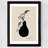 Floral Pear Wide Black Frame