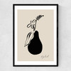 Floral Pear Narrow Black Frame