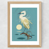 Little Egret by Dieter Braun Wide Oak Frame