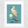 Little Egret by Dieter Braun Wide White Frame