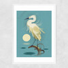 Little Egret by Dieter Braun Narrow White Frame