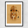 Lion by Dieter Braun Narrow Black Frame