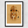 Lion by Dieter Braun Medium Black Frame