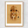 Lion by Dieter Braun Medium Oak Frame