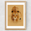 Lion by Dieter Braun Wide Oak Frame