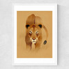 Lion by Dieter Braun Medium White Frame