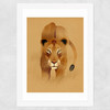 Lion by Dieter Braun Wide White Frame