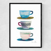 Coffee Cups Narrow Black Frame