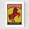 Dancing Horses Medium White Frame