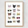 Cats in Glasses Medium Oak Frame