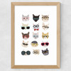 Cats in Glasses Wide Oak Frame