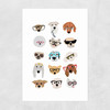 Dogs in Glasses Unframed Print